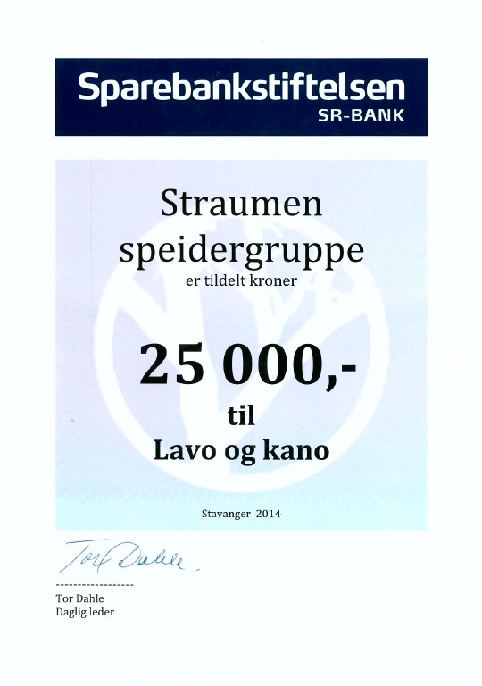 SR BANK STIFTELSEN GAVE